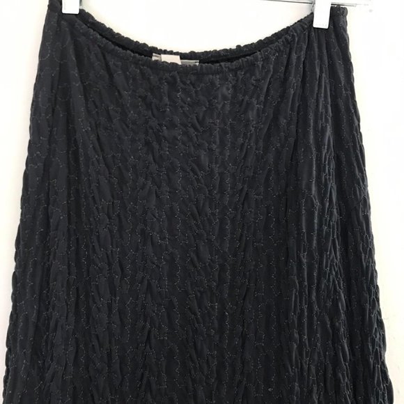 Grey maxi long embroidered ruched stretchy skirt - Picture 3 of 4